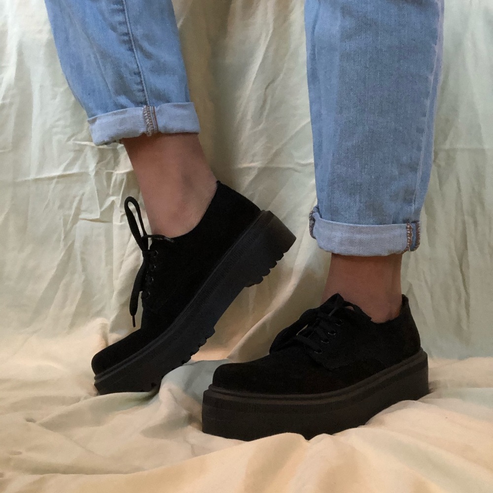 Platform Suede Oxfords